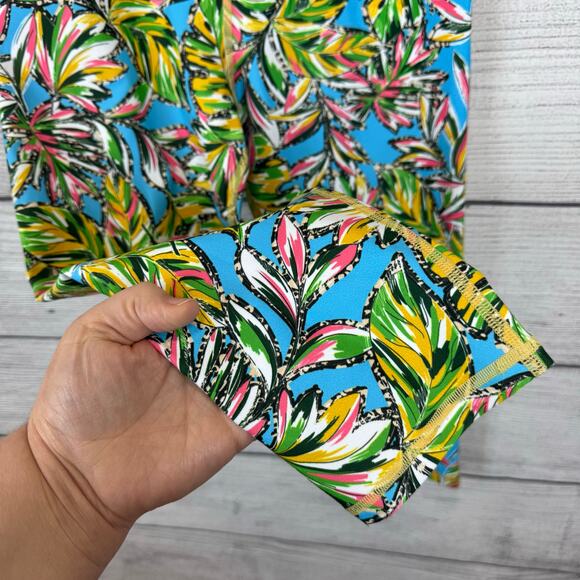 Becco Women's Active Summer Tropical Soft High Rise Crop Leggings Size Large - Picture 8 of 8